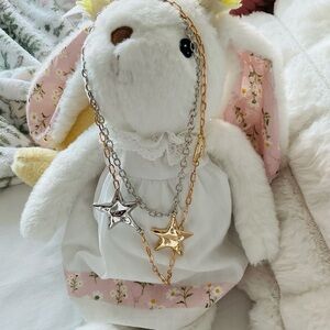 Two-Tone Gold & Silver Star Pendant Necklace $25  NWOT